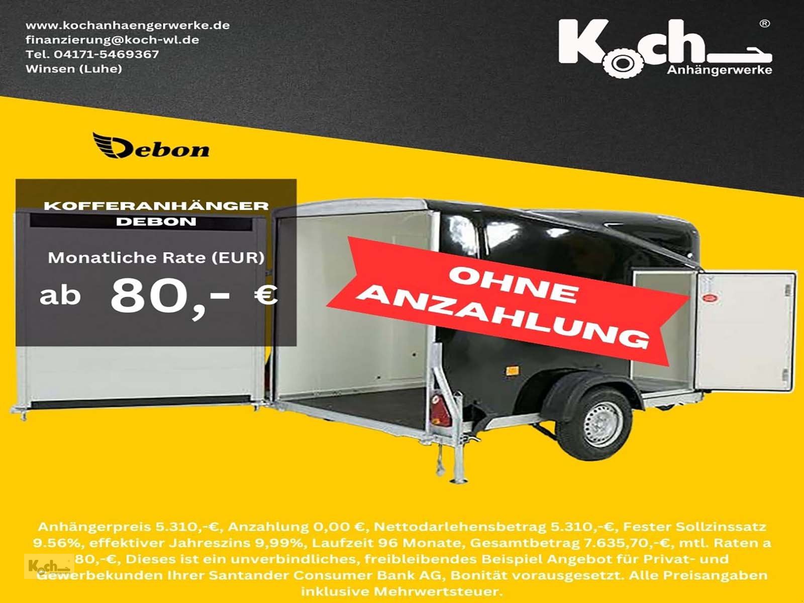 Anhänger tip Sonstige Debon KofferanhÃ¤nger Cargo 1300 Vollpoly 150x290cm H:160cm|TÃ¼r|schwarz (Ko12411552So), Neumaschine in Winsen (Luhe) (Poză 1)